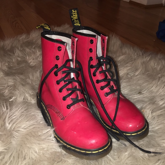 Dr. Martens Shoes - Red patent leather doc martens